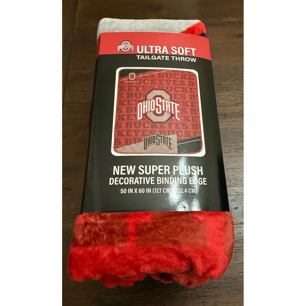 New Ohio State Classic Team Logo Fleece 50x60 Tailgate Throw Blanket Ultra Soft
